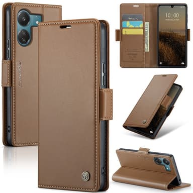 CaseMe Xiaomi Redmi 13C 4G Lompakkokotelo - Ruskea