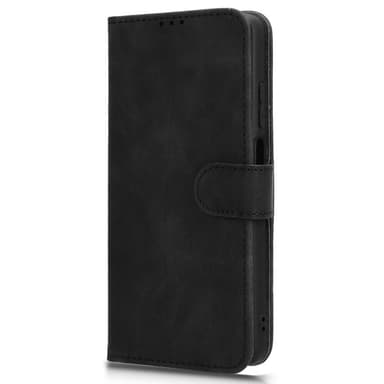 SKALO Motorola Moto G04 Matt PU Nahka lompakkokotelo - Musta