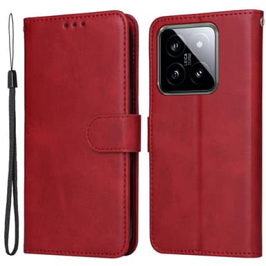 SKALO Xiaomi 14 5G PU-nahkainen Lompakkokotelo - Punainen
