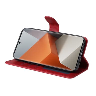 SKALO Xiaomi Redmi Note 13 Pro+ PU-nahkainen Lompakkokotelo - Punainen