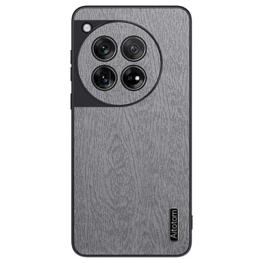 SKALO OnePlus 12 5G PU-nahka Hybridi Suojakuori - Harmaa