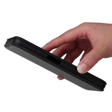 SKALO Samsung A25 5G Carbon Fiber Lompakkokotelo - Musta