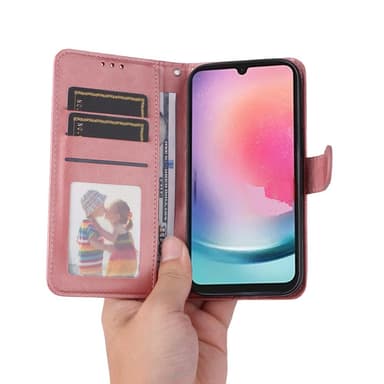 SKALO Samsung A25 5G PU-nahkainen Lompakkokotelo - Pinkki