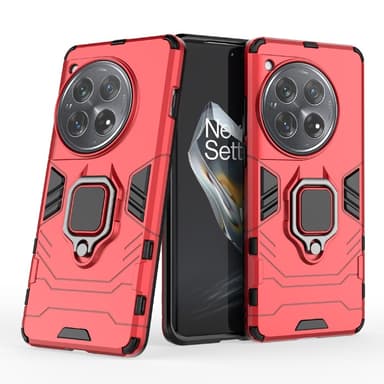 SKALO OnePlus 12 5G Armor Hybridi metallirengas kuori - Punainen