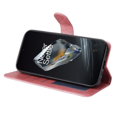 SKALO OnePlus 12R 5G PU-nahkainen Lompakkokotelo - Pinkki