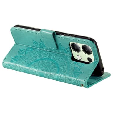 SKALO Xiaomi Redmi Note 13 4G Mandala lompakkokotelo - Turkoosi