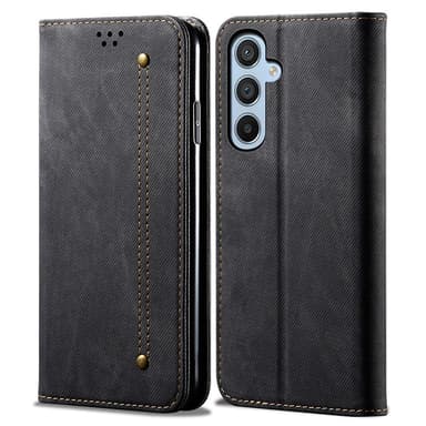 SKALO Samsung A25 5G Jeans Lompakkokotelo - Musta