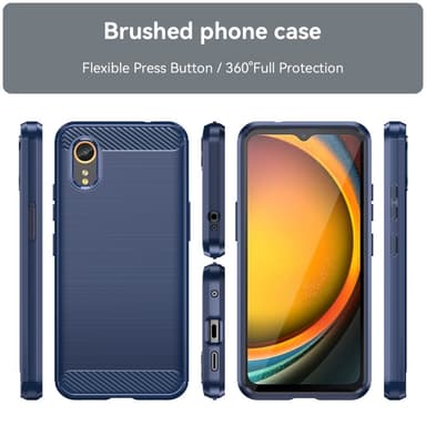 SKALO Samsung Xcover 7 Armor Carbon Iskunkestävä TPU suojakuori - Sininen