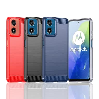 SKALO Motorola Moto G04 Armor Carbon Iskunkestävä TPU suojakuori - Musta
