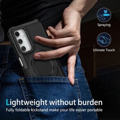 SKALO Samsung A15 5G Armor Hybridi metallirengas kuori - Musta