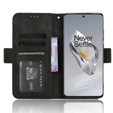 SKALO OnePlus 12 5G 6-lokeroa Lompakkokotelo - Musta