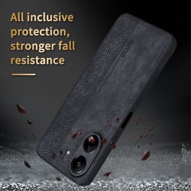 SKALO Xiaomi Redmi 13C 4G AZNS PU-nahka suojakuori - Musta