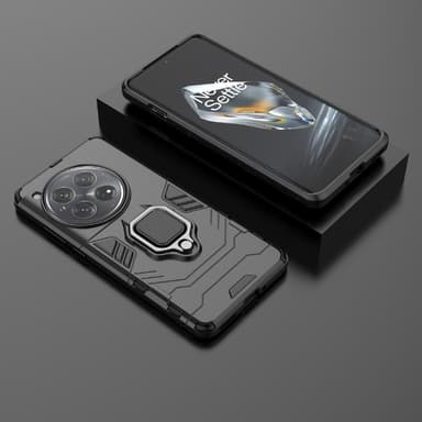 SKALO OnePlus 12 5G Armor Hybridi metallirengas kuori - Musta