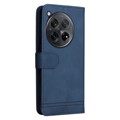 SKALO OnePlus 12R 5G Lompakkokotelo PU-nahkaa - Sininen