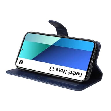 SKALO Xiaomi Redmi Note 13 4G PU-nahkainen Lompakkokotelo - Sininen