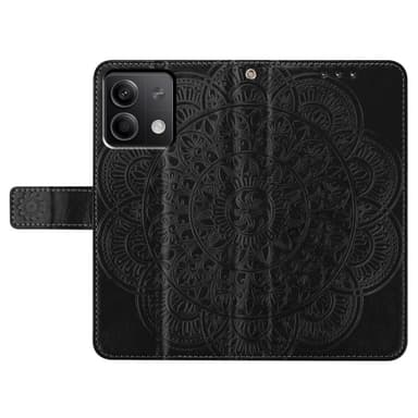 SKALO Xiaomi Redmi Note 13 5G Mandala lompakkokotelo - Musta