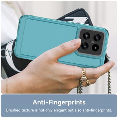 SKALO Xiaomi 14 5G Läpinäkyvä TPU Metal Buttons Suojakuori - Turkoosi