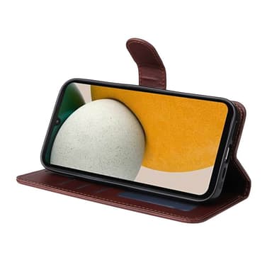 SKALO Samsung A15 5G PU-nahkainen Lompakkokotelo - Ruskea