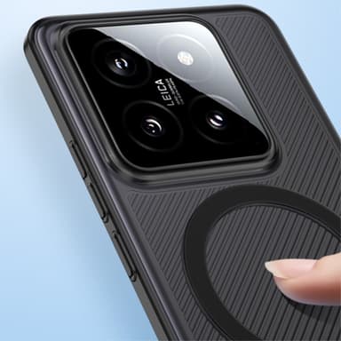 SKALO Xiaomi 14 5G Twill Magnetic Ring Kuori - Valkoinen