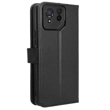SKALO Asus ROG Phone 8 Pro 5G Premium Mini Rhombus Lompakkokotelo - Musta