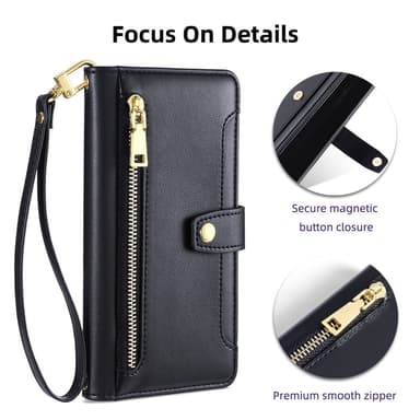 SKALO Xiaomi Redmi Note 13 5G Evelope Clutch 8-Lokeroa - Musta