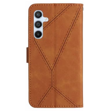 SKALO Samsung A15 4G Kohokuvioitu PU Nahka Lompakkokotelo - Ruskea