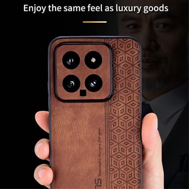 SKALO Xiaomi 14 5G AZNS PU-nahka suojakuori - Musta
