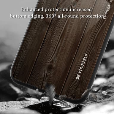 SKALO Samsung A15 5G Wood karkaistu lasi TPU-suojakuori - Punainen