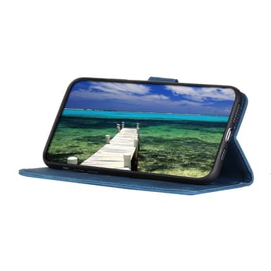 SKALO OnePlus 12 5G KHAZNEH Lompakkokotelo PU-nahasta - Sininen