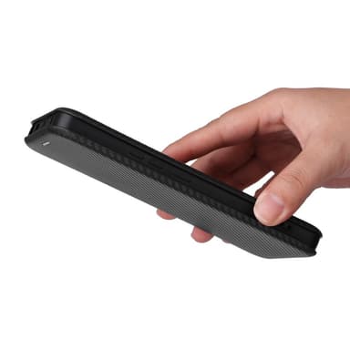 SKALO Xiaomi Redmi Note 13 Pro 5G Carbon Fiber Lompakkokotelo - Musta