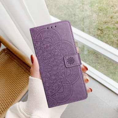 SKALO Xiaomi Redmi Note 13 5G Mandala lompakkokotelo - Violetti