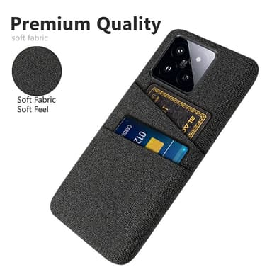 SKALO Xiaomi 14 5G Kortinhaltija kuori kankaasta - Musta
