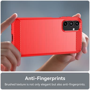 SKALO Samsung A15 5G Armor Carbon Iskunkestävä TPU suojakuori - Punainen