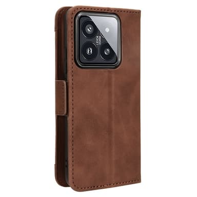 SKALO Xiaomi 14 5G 6-lokeroa Lompakkokotelo - Ruskea