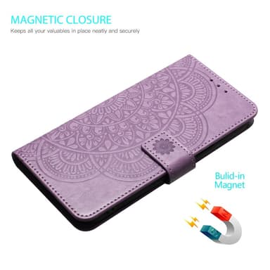 SKALO Xiaomi Redmi Note 13 5G Mandala lompakkokotelo - Violetti