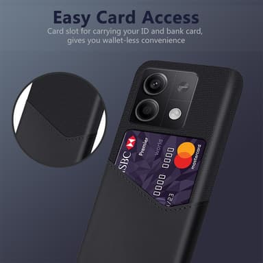 SKALO Xiaomi Redmi Note 13 5G Premium PU Nahka kortinhaltija Suojakuori - Musta