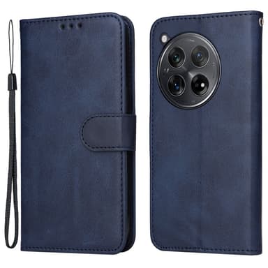 SKALO OnePlus 12R 5G PU-nahkainen Lompakkokotelo - Sininen