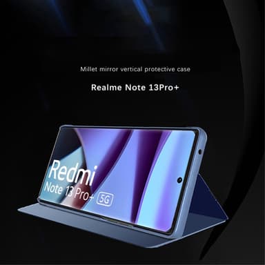 SKALO Xiaomi Redmi Note 13 Pro+ Clear View Mirror Lompakko - Ruusukulta