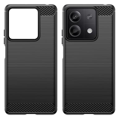 SKALO Xiaomi Redmi Note 13 5G Armor Carbon Iskunkestävä TPU suojakuori - Musta