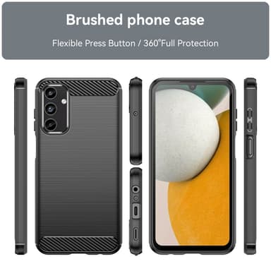 SKALO Samsung A15 5G Armor Carbon Iskunkestävä TPU suojakuori - Musta