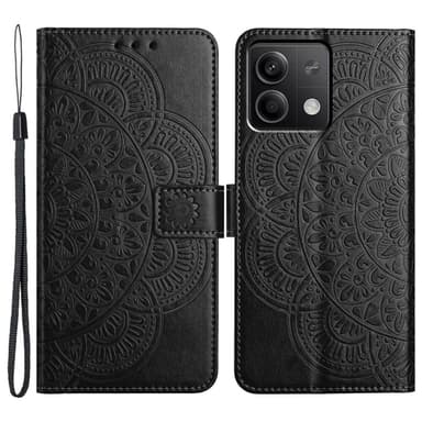 SKALO Xiaomi Redmi Note 13 5G Mandala lompakkokotelo - Musta