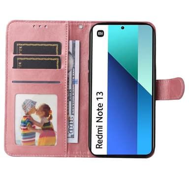 SKALO Xiaomi Redmi Note 13 4G PU-nahkainen Lompakkokotelo - Pinkki
