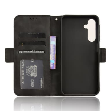 SKALO Samsung A25 5G 6-lokeroa Lompakkokotelo - Musta
