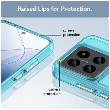 SKALO Xiaomi 14 5G Läpinäkyvä TPU Metal Buttons Suojakuori - Turkoosi