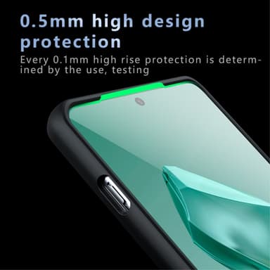 SKALO OnePlus 12R 5G Iskunkestävä Clear Hybridi Suojakuori - Musta