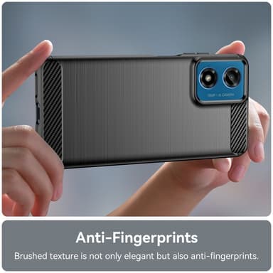 SKALO Motorola Moto G04 Armor Carbon Iskunkestävä TPU suojakuori - Musta