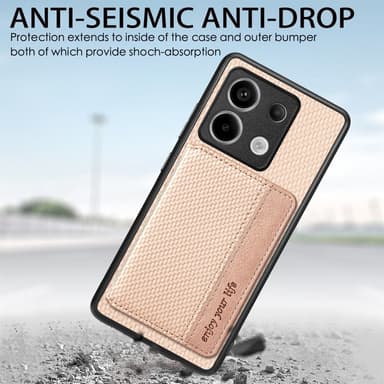SKALO Xiaomi Redmi Note 13 Pro 5G SKALO Xiaomi Redmi Note 13 Pro 5G Carbon Fiber Suojakuori  korttipidike - Musta