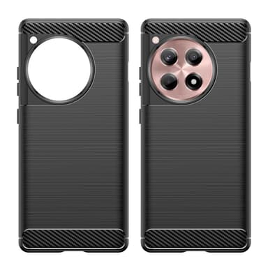 SKALO OnePlus 12R 5G Armor Carbon Iskunkestävä TPU suojakuori - Musta