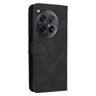 SKALO OnePlus 12R 5G Lompakkokotelo PU-nahkaa - Musta