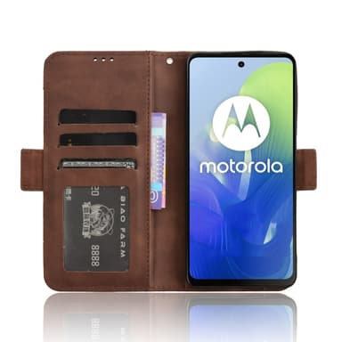 SKALO Motorola Moto G04 6-lokeroa Lompakkokotelo - Ruskea